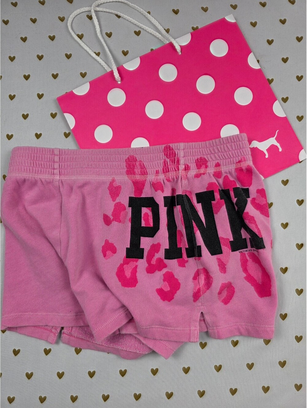 Victorias Secret PINK Vintage Leopard Cheetah Sweat Shorts XS Y2k htf